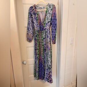 Zara Floral Maxi Dress Slit XS